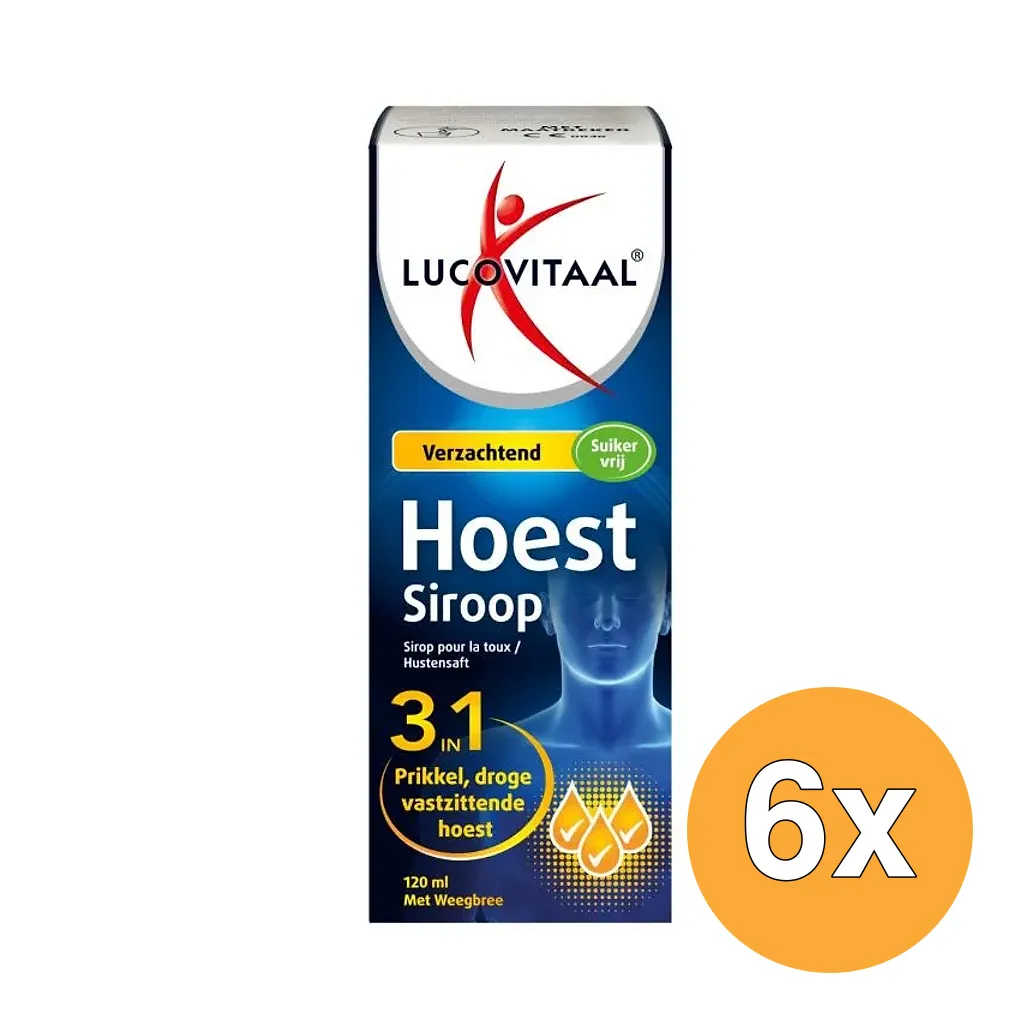 6x Lucovitaal Hoestsiroop 3-in-1 (120 ml)