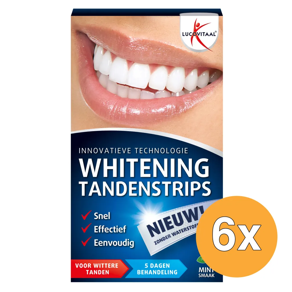 6x Lucovitaal Whitening Tandenstrips Mint (5 sets)