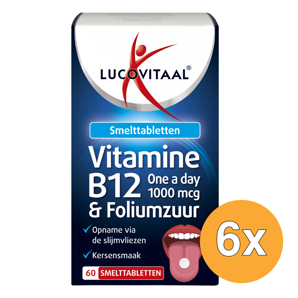 6x Lucovitaal B12 & Foliumzuur (60 smelttabletten)