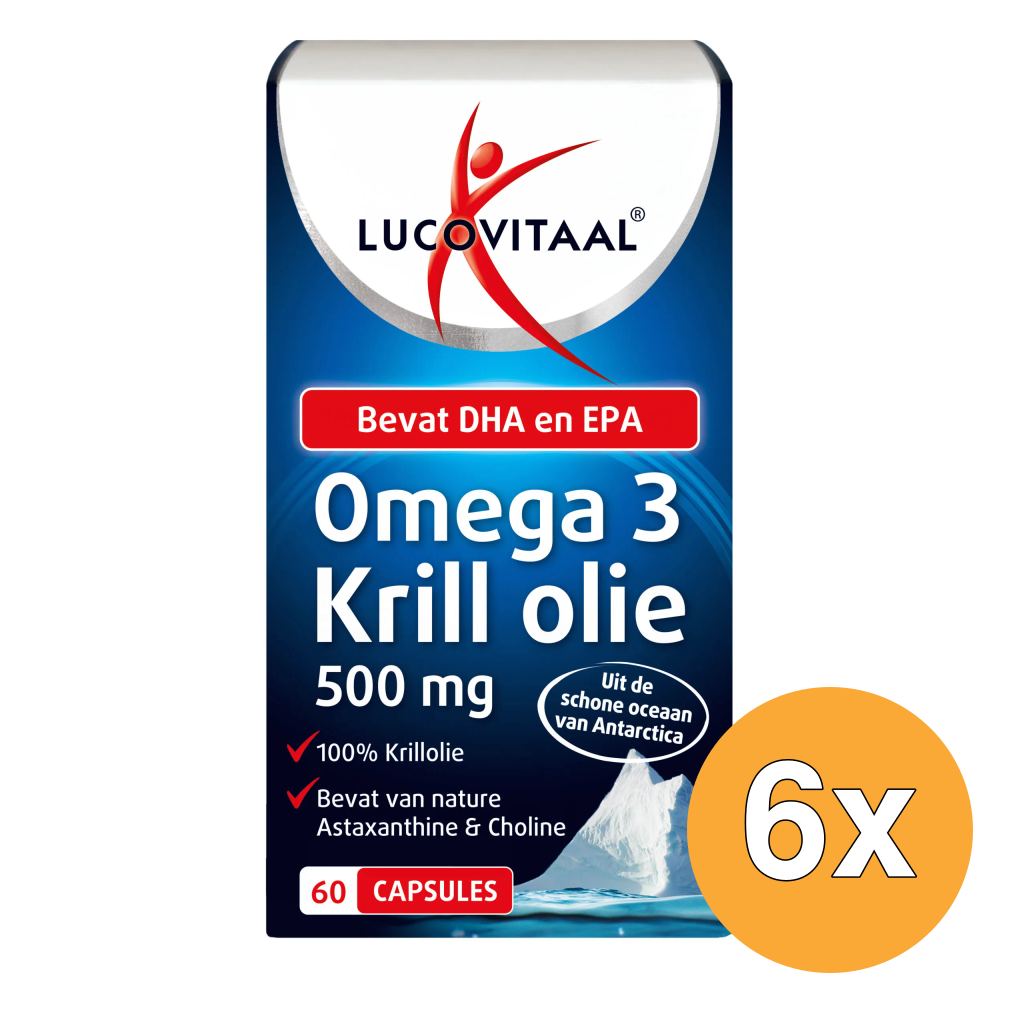 6x Lucovitaal Omega 3 Krill Olie 500mg (60 capsules)