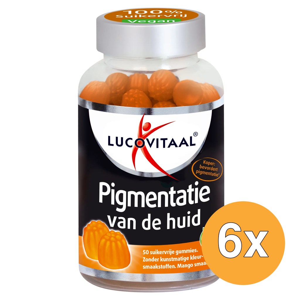 6x Lucovitaal Pigmentatie Van De Huid Gummies (50 gummies)