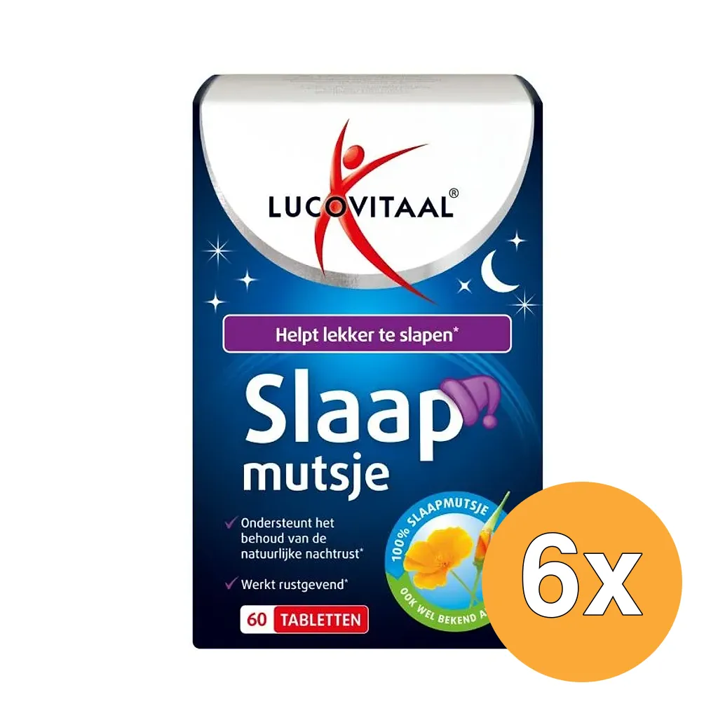 6x Lucovitaal Slaapmutsje (60 Tabletten)