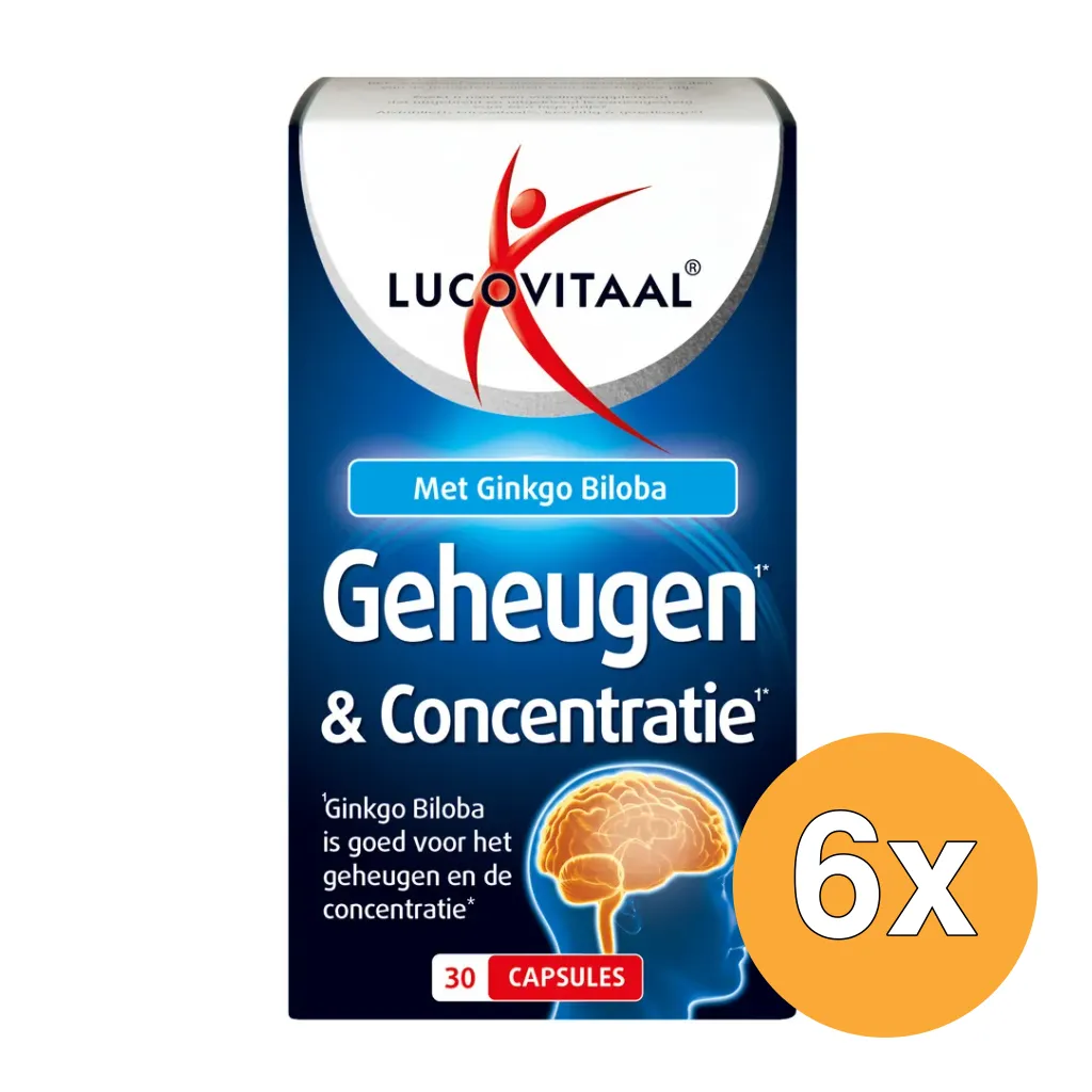 6x Lucovitaal Geheugen & Concentratie (30 capsules)
