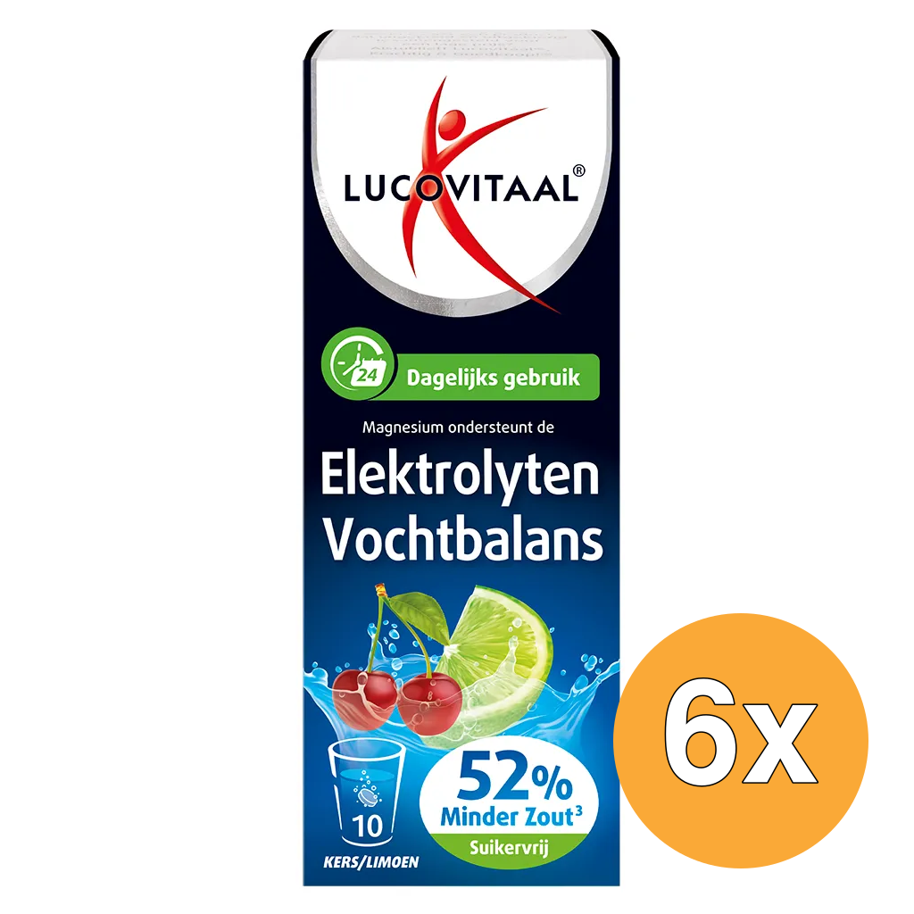 6x Lucovitaal Elektrolyten Dagelijks Gebruik (10 bruistabletten)
