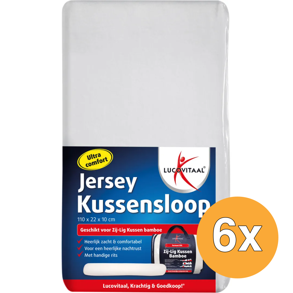 6x Lucovitaal Kussensloop Jersey Zij-Ligkussen (1 stuk)