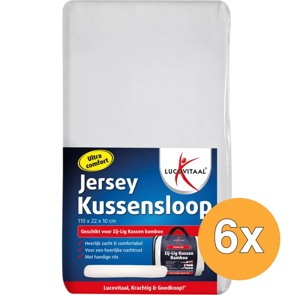 6x Lucovitaal Kussensloop Jersey Zij-Ligkussen (1 stuk)