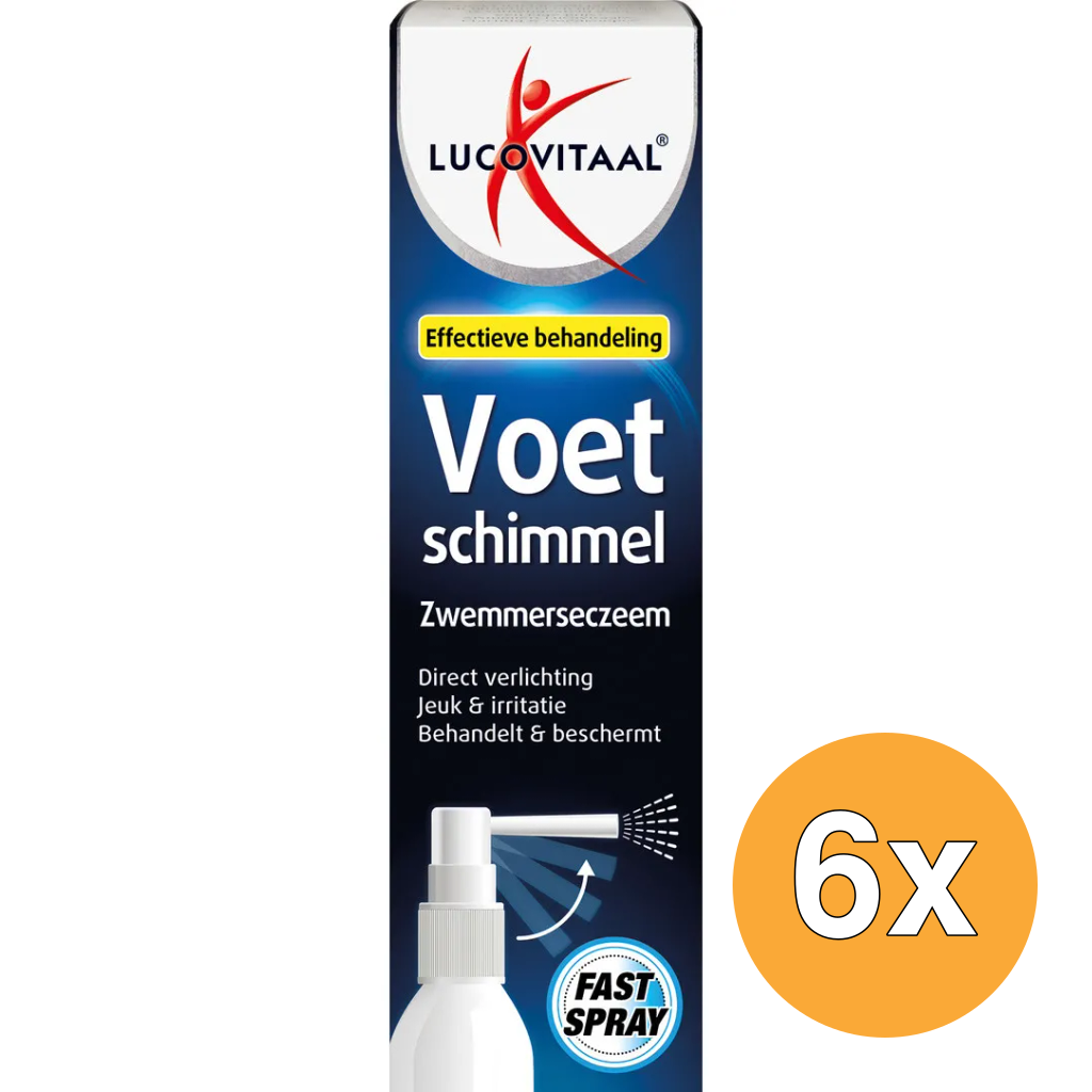 6x Lucovitaal Voetschimmel Spray Zwemmereczeem (25 ml)