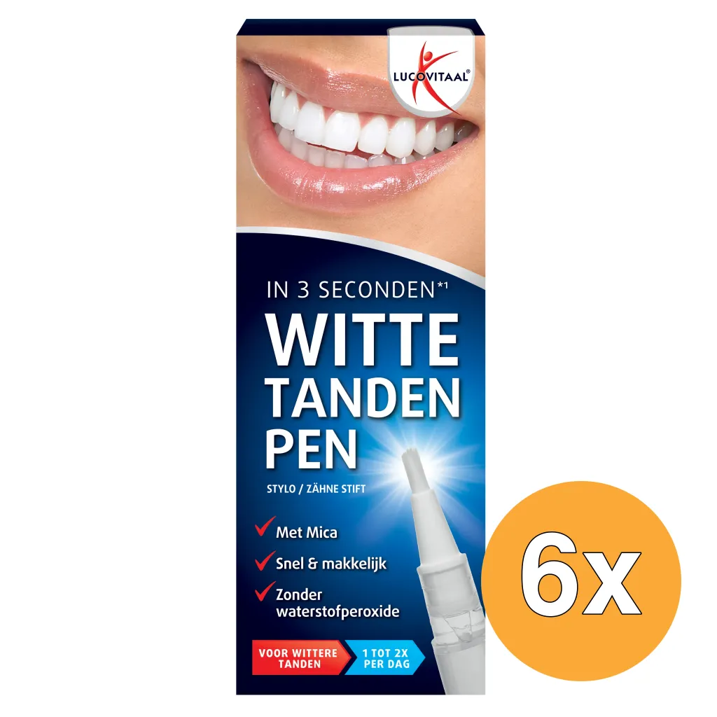 6x Lucovitaal Witte Tanden Pen (2 ml)