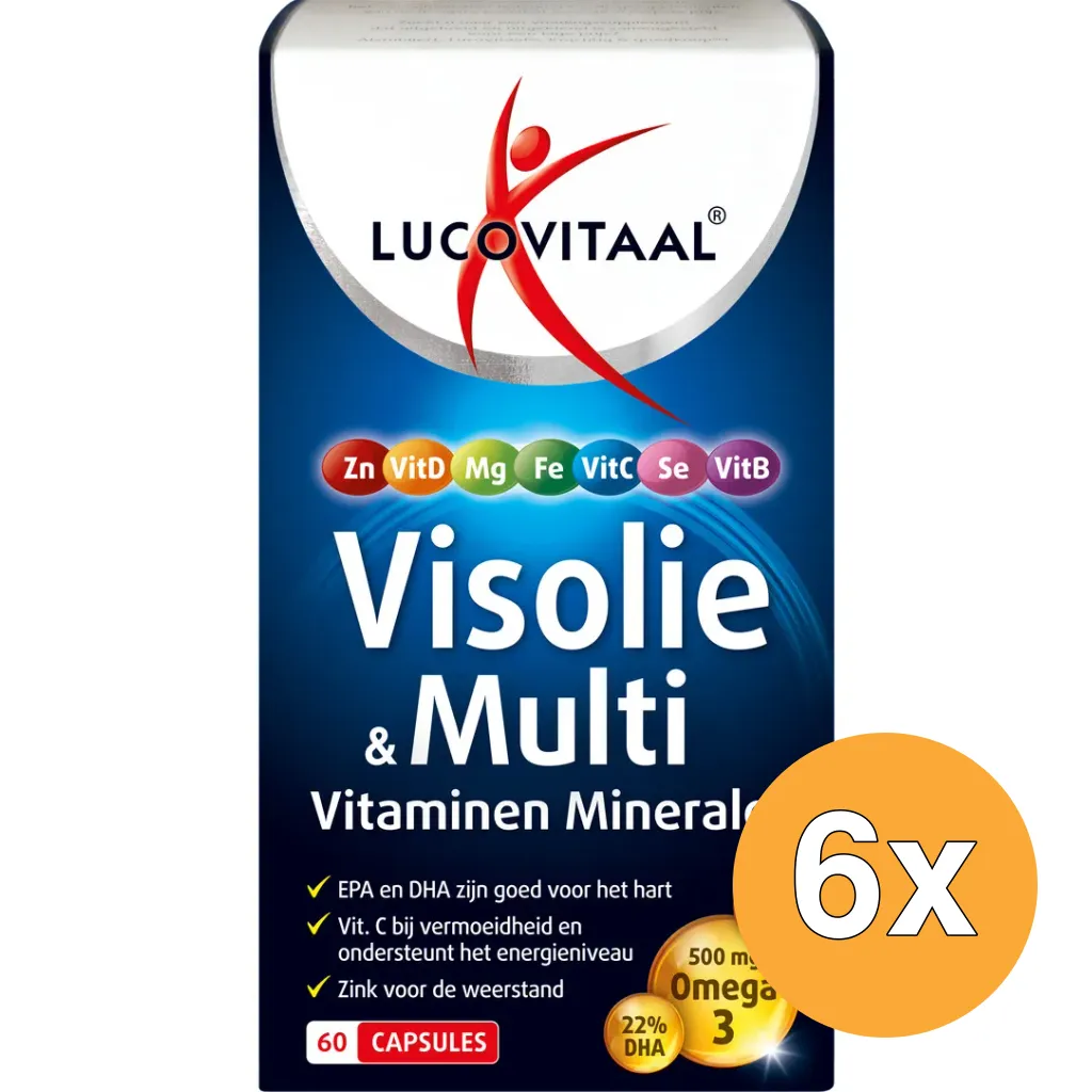 6x Lucovitaal Visolie & Multi Vitaminen Mineralen (60 capsules)