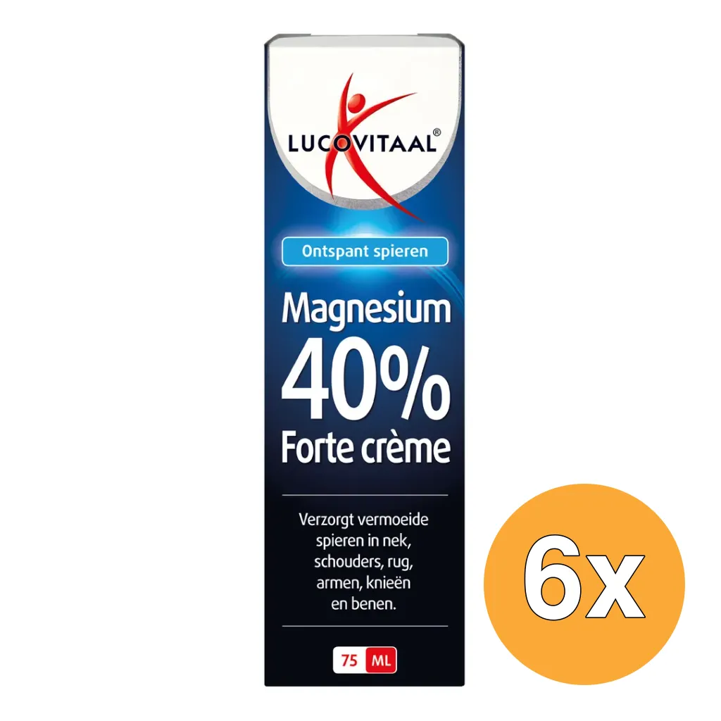 6x Lucovitaal Magnesium 40% Forte Crème (75 ml)