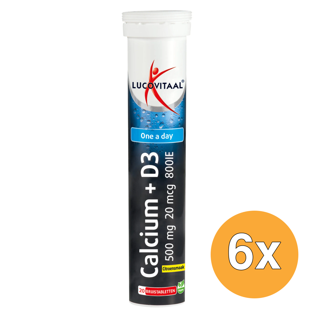 6x Lucovitaal Calcium 500mg + D3 (20 bruistabletten)