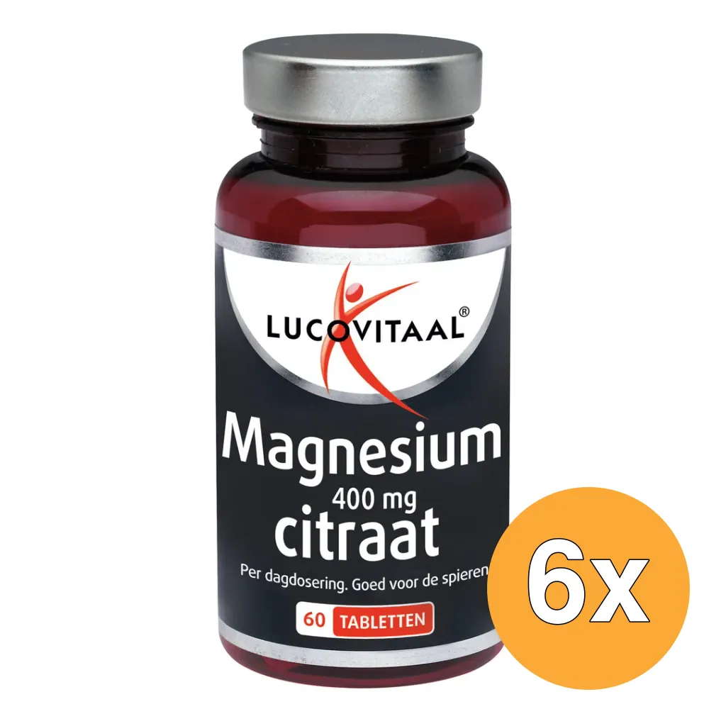 6x Lucovitaal Magnesium Citraat 400mg (60 tabletten)