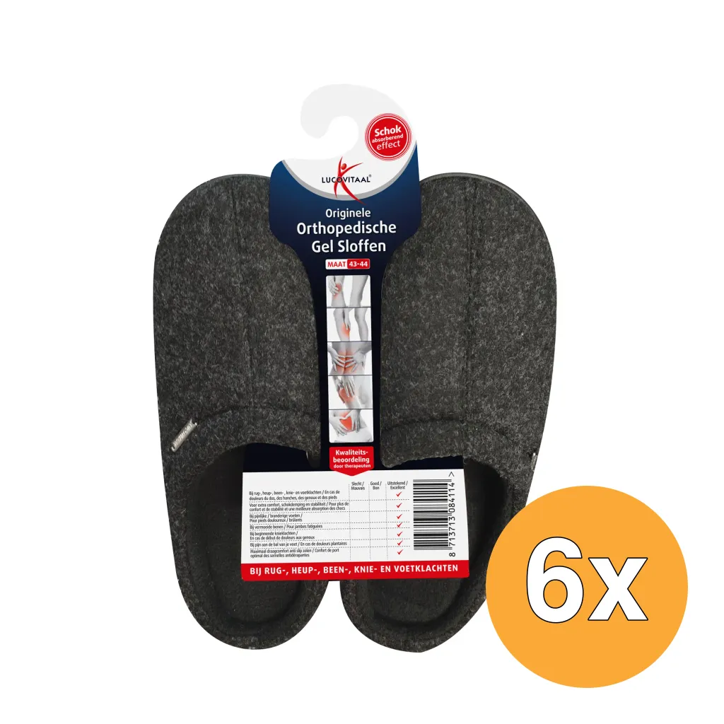 6x Lucovitaal Orth. Gel Sloffen 43-44 Hanger (1 paar)