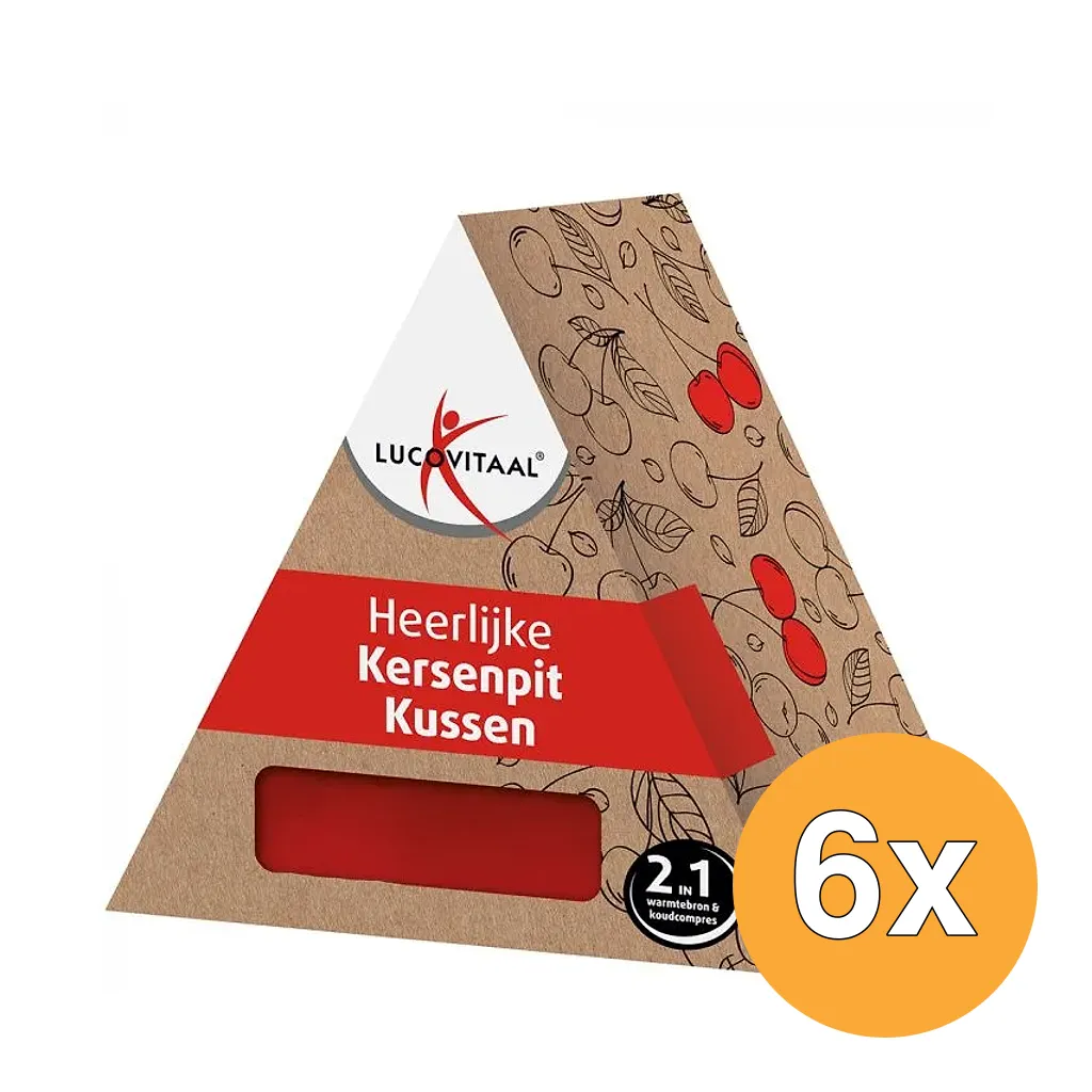 6x Lucovitaal Kersenpit Kussen Langwerpig (1 stuk)
