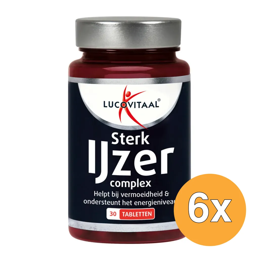 6x Lucovitaal Sterk IJzer Complex (30 tabletten)