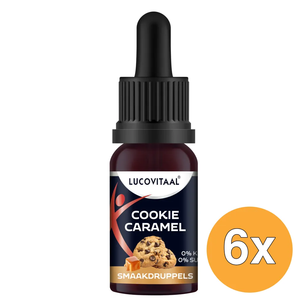 6x Lucovitaal Smaak Druppels -Cookie Caramel (Vegan) (20 ml)