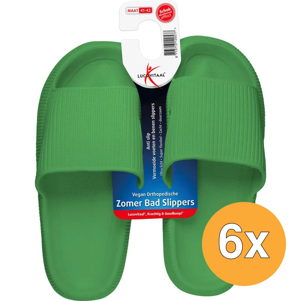 6x Lucovitaal Orth. Badslippers 41-42 Groen (1 paar)