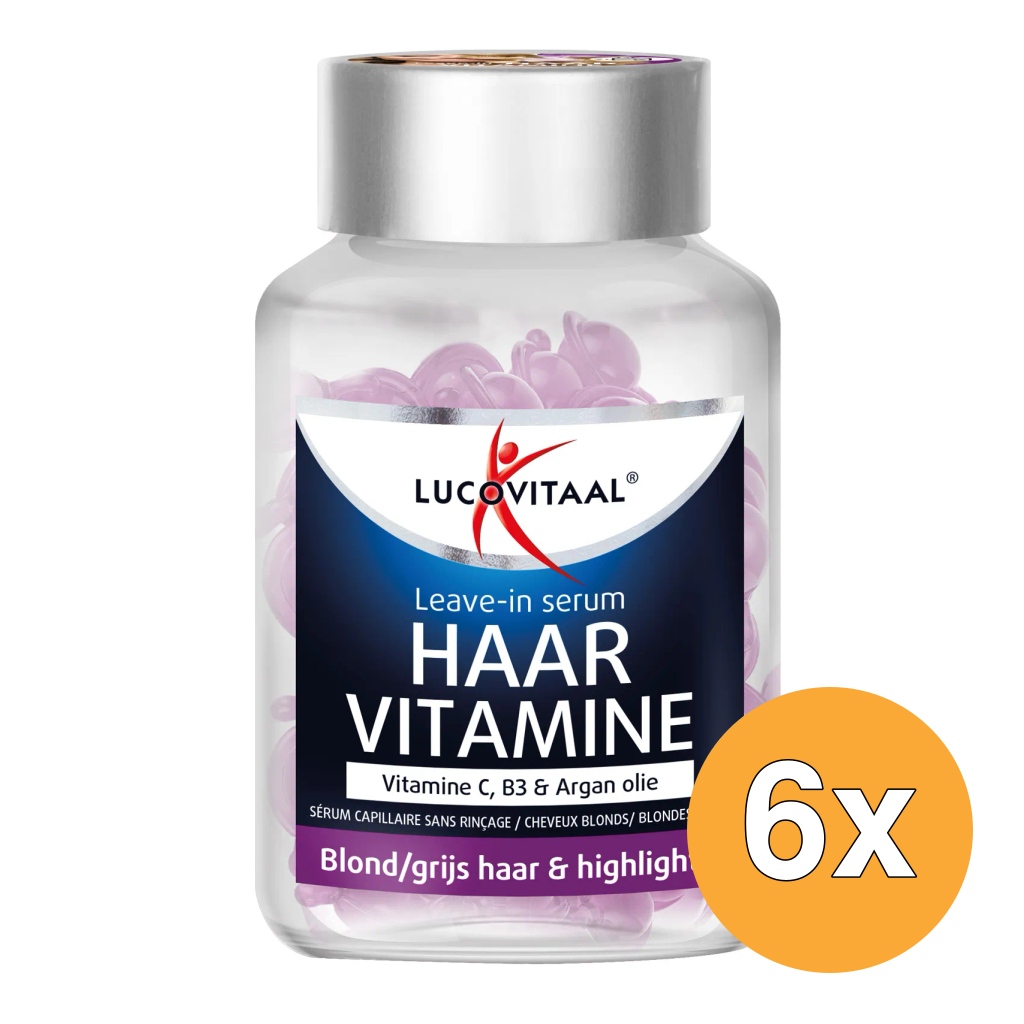 6x Lucovitaal Leave-in Serum Vitamine - Blond/Grijs Haar (25 twist capsules)
