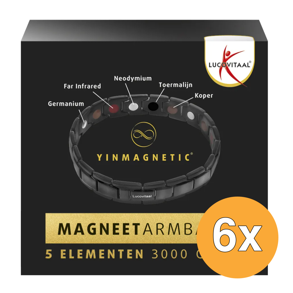 6x Lucovitaal Magneet Armband Zwart (1 stuk)