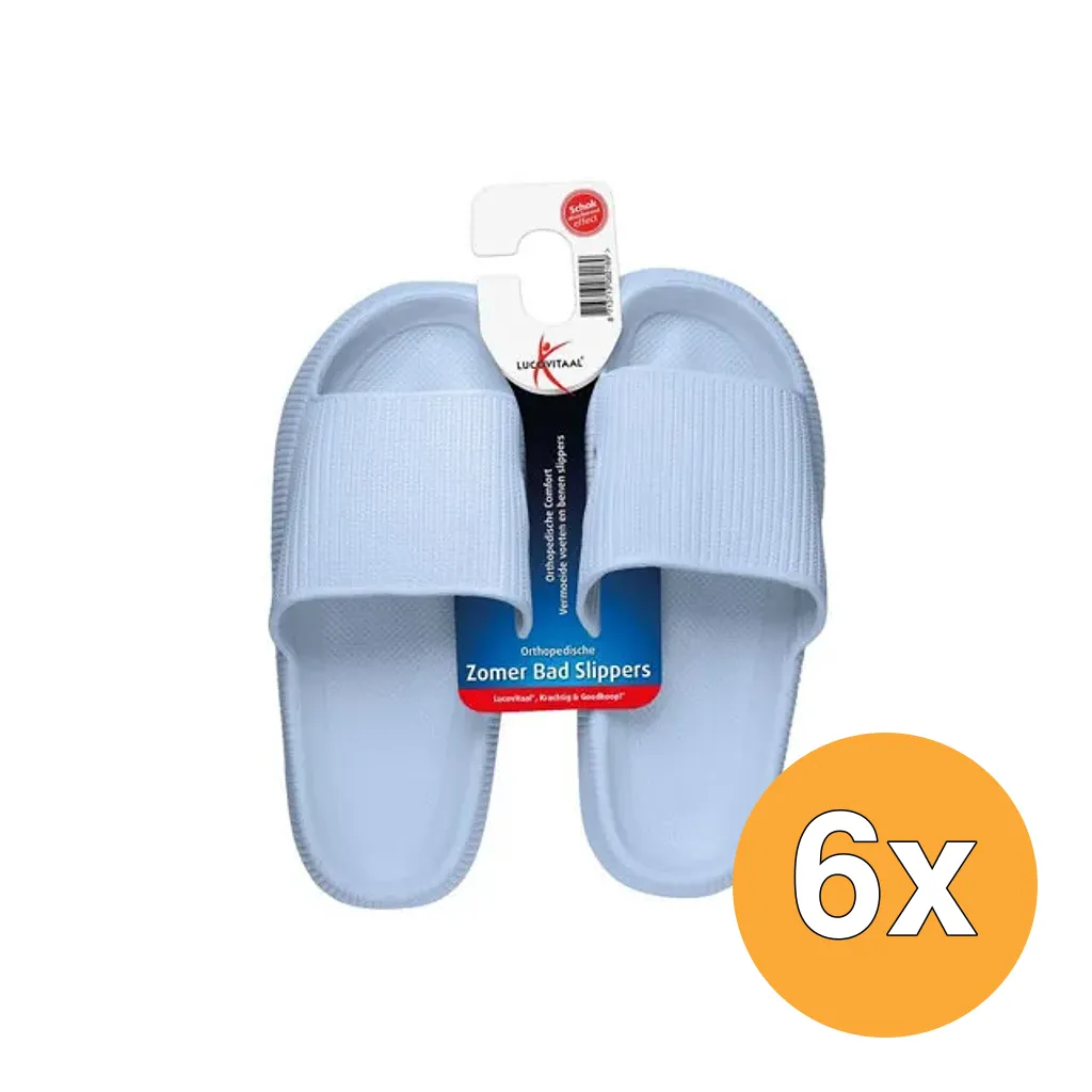 6x Lucovitaal Orth. Badslippers 41-42 Blauw (1 paar)