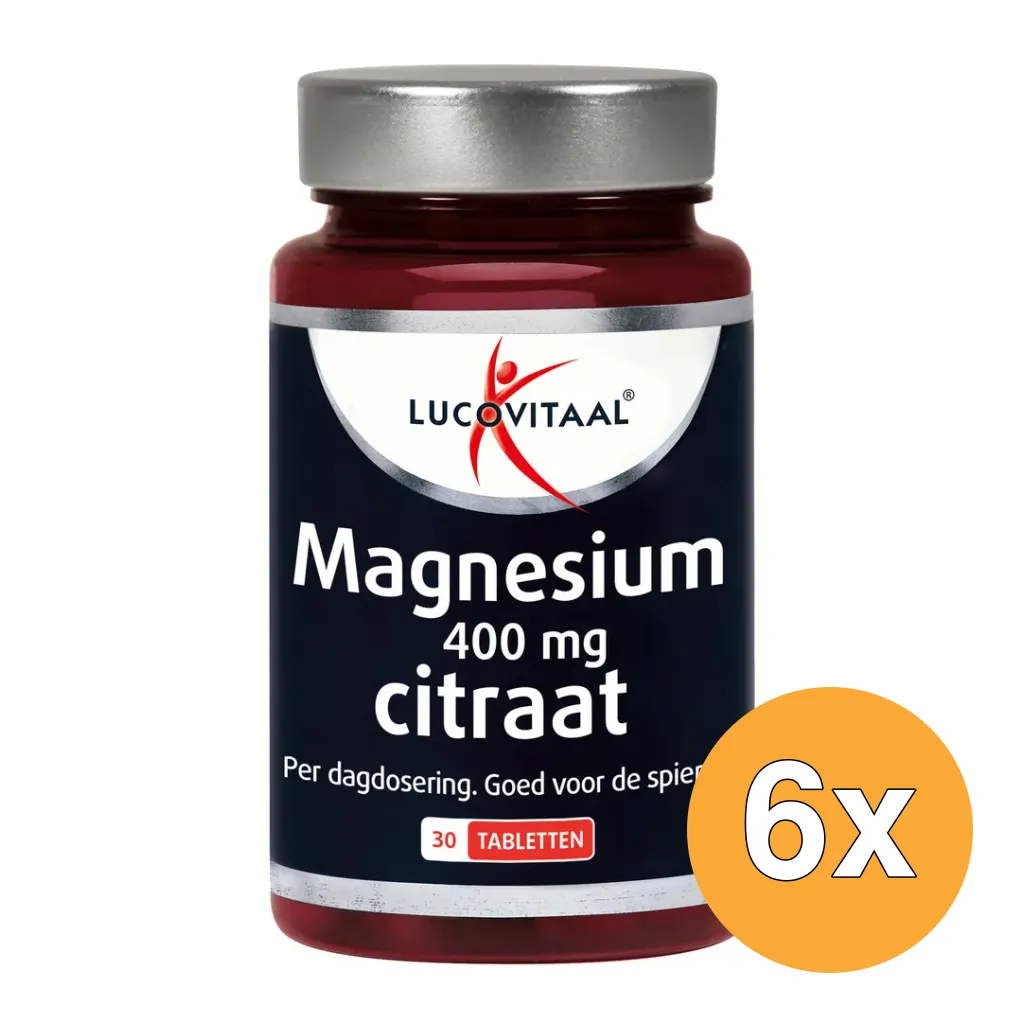 6x Lucovitaal Magnesium Citraat 400mg (30 tabletten)