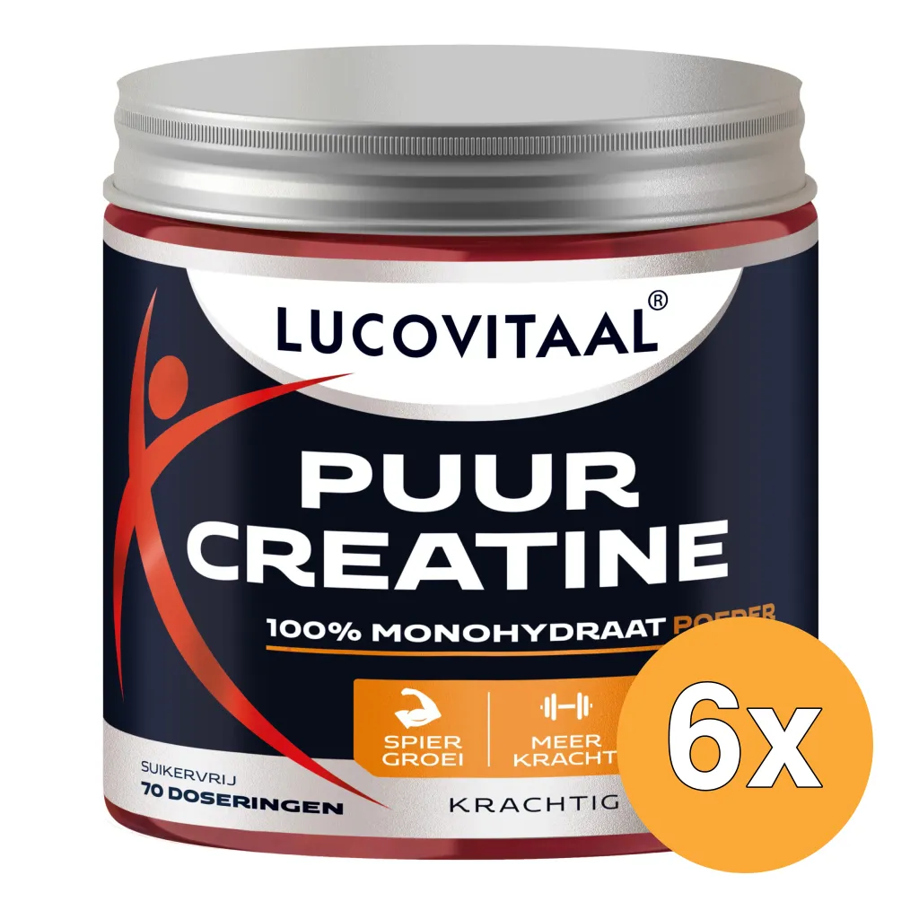 6x Lucovitaal Creatine poeder Puur Vegan (210 gr)