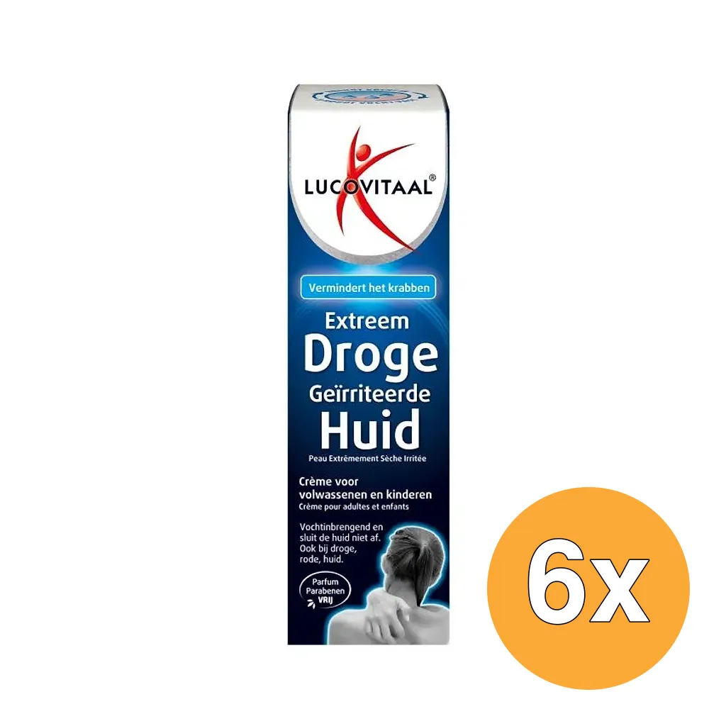 6x Lucovitaal Extreem Droge Geïrriteerde Huid Creme (50 ml)