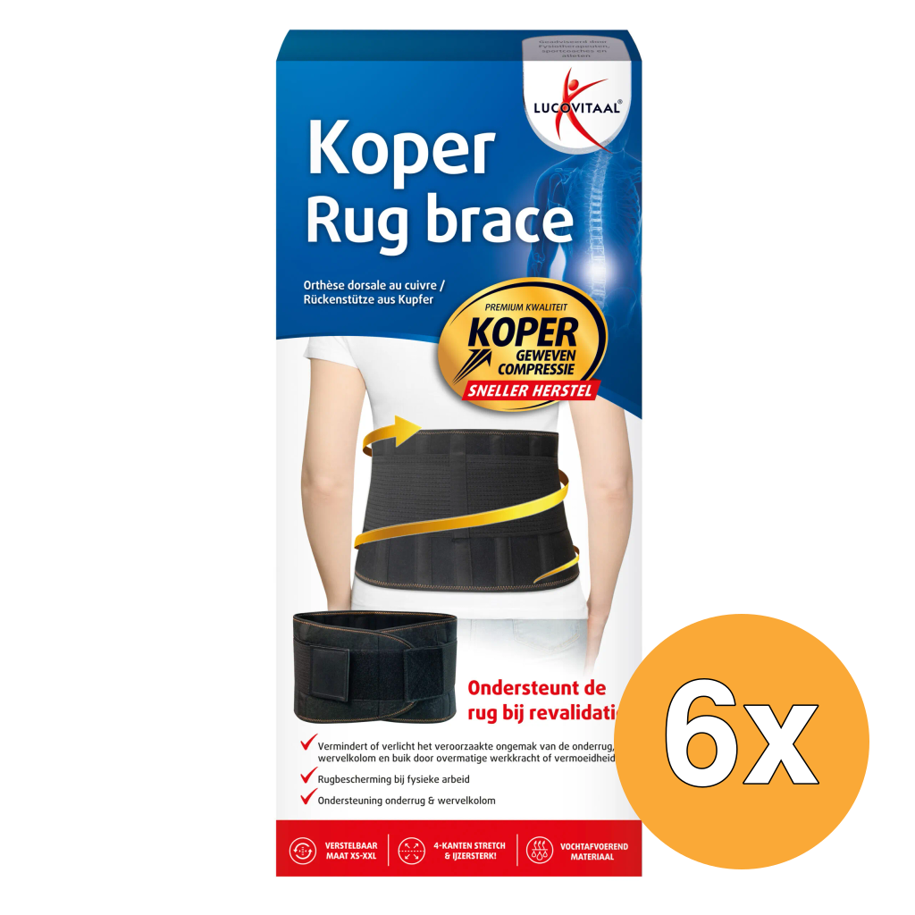 6x Lucovitaal Brace Rug Koper (1 stuk)