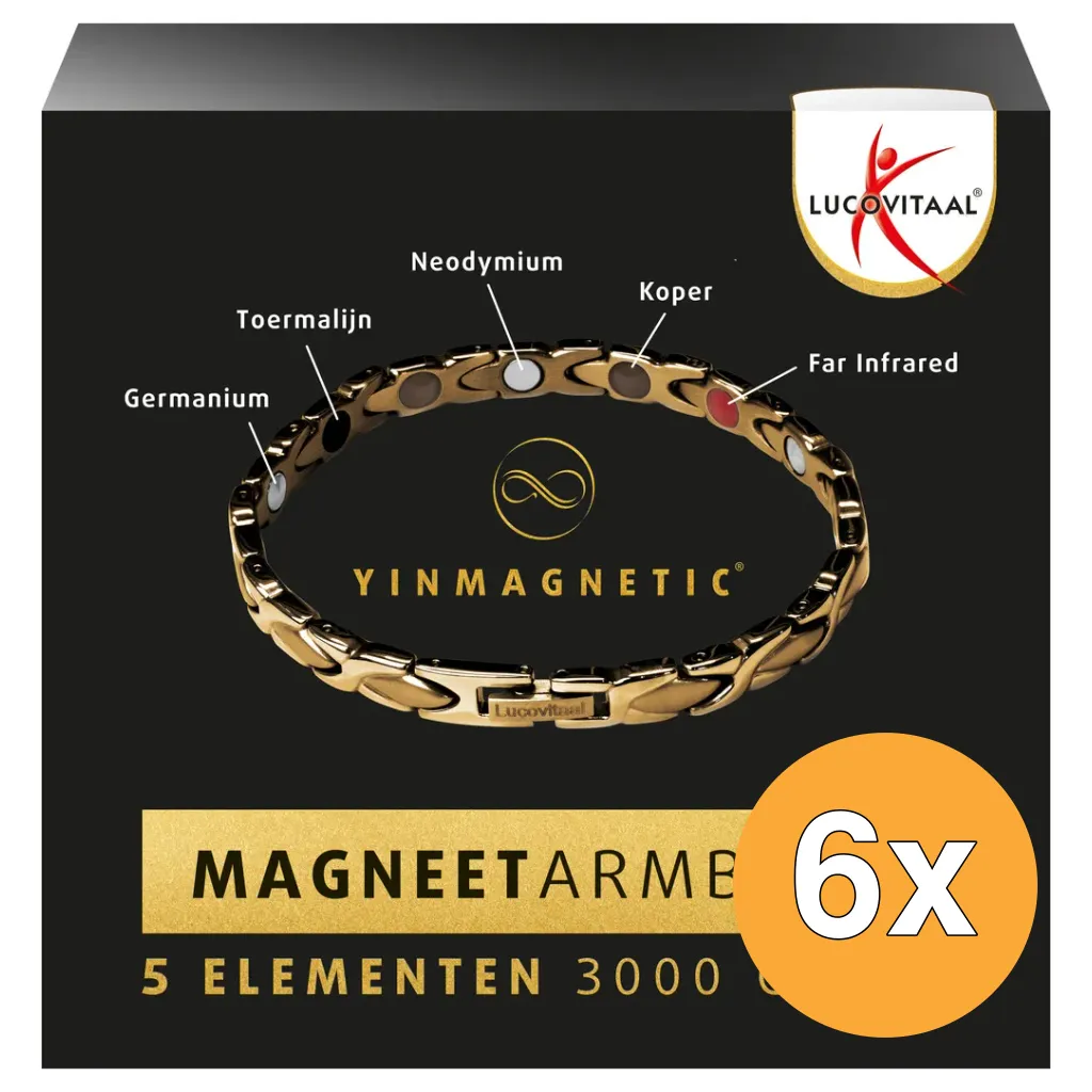 6x Lucovitaal Magneet Armband Goud (1 stuk)