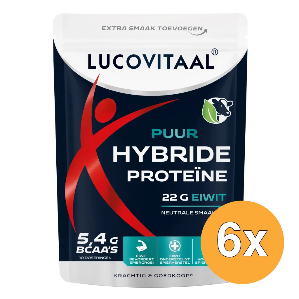 6x Lucovitaal Proteïne Hybride Puur (Vega) (250 gr)
