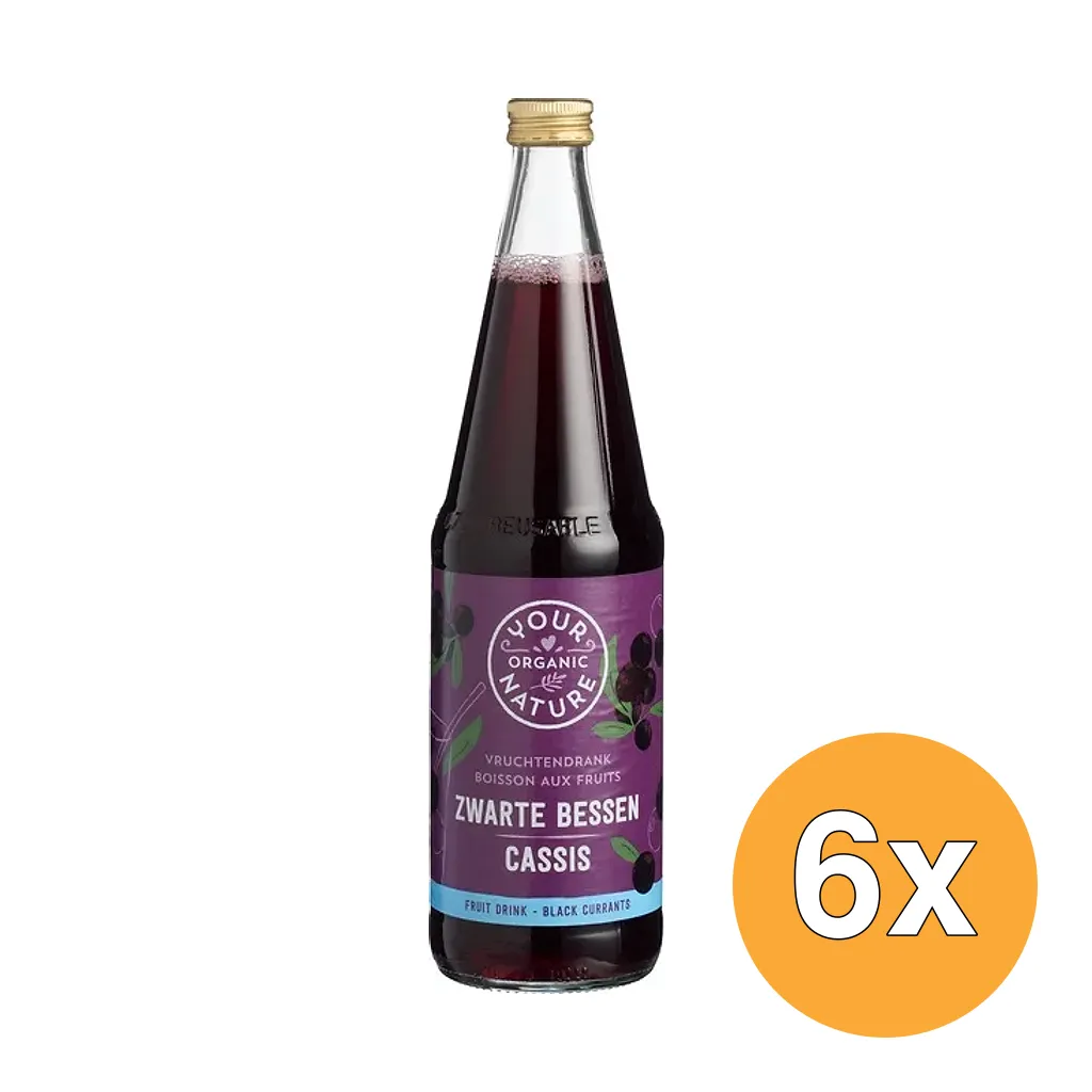 6x Your Organic Nature Vruchtendrank Zwarte Bessen (700 ml)