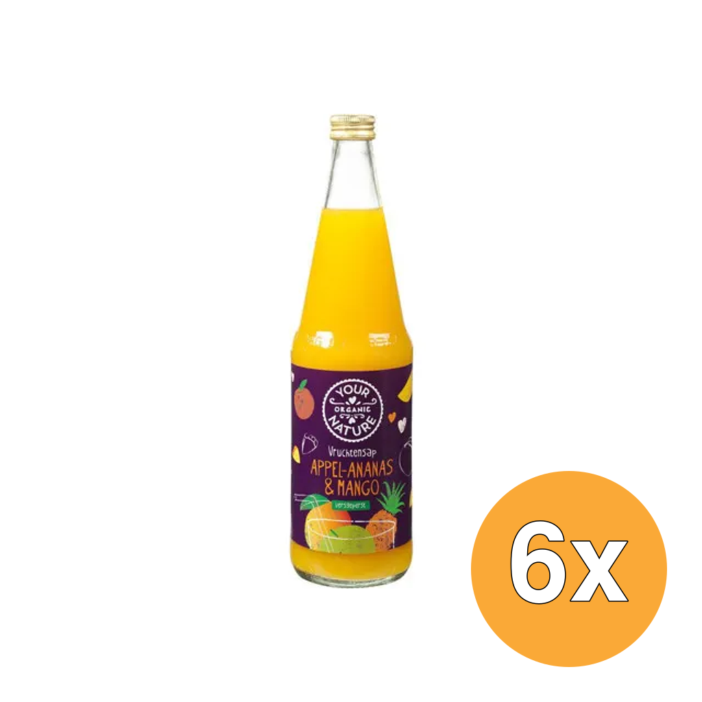 6x Your Organic Nature Vruchtensap appel ananas mango bio (700 ml)
