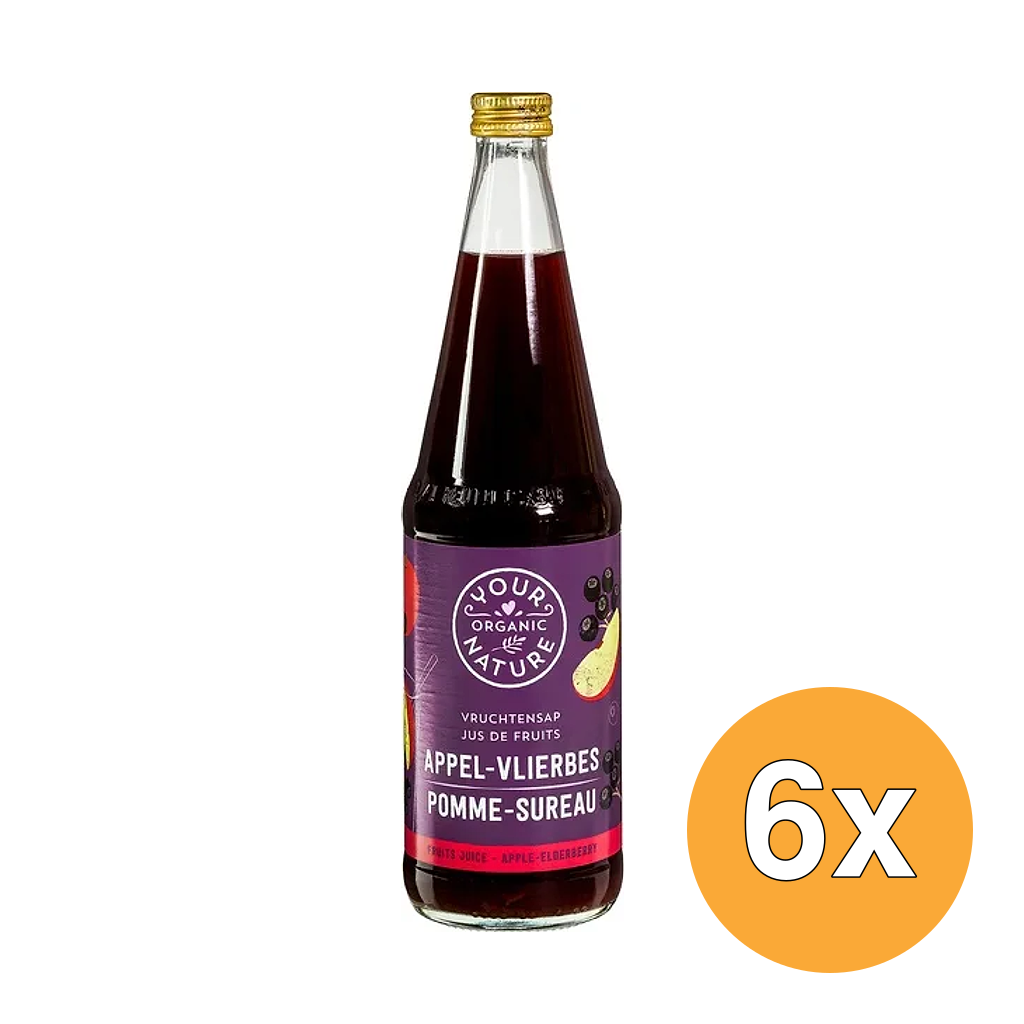 6x Your Organic Nature Vruchtensap Appel Vlierbessen (700 ml)