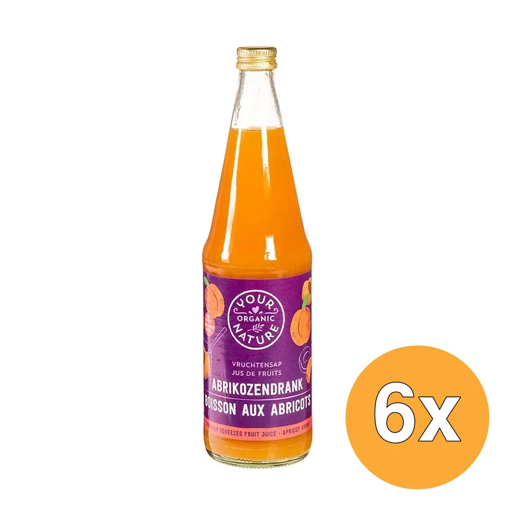 6x Your Organic Nature Vruchtensap Abrikozendrank (700 ml)