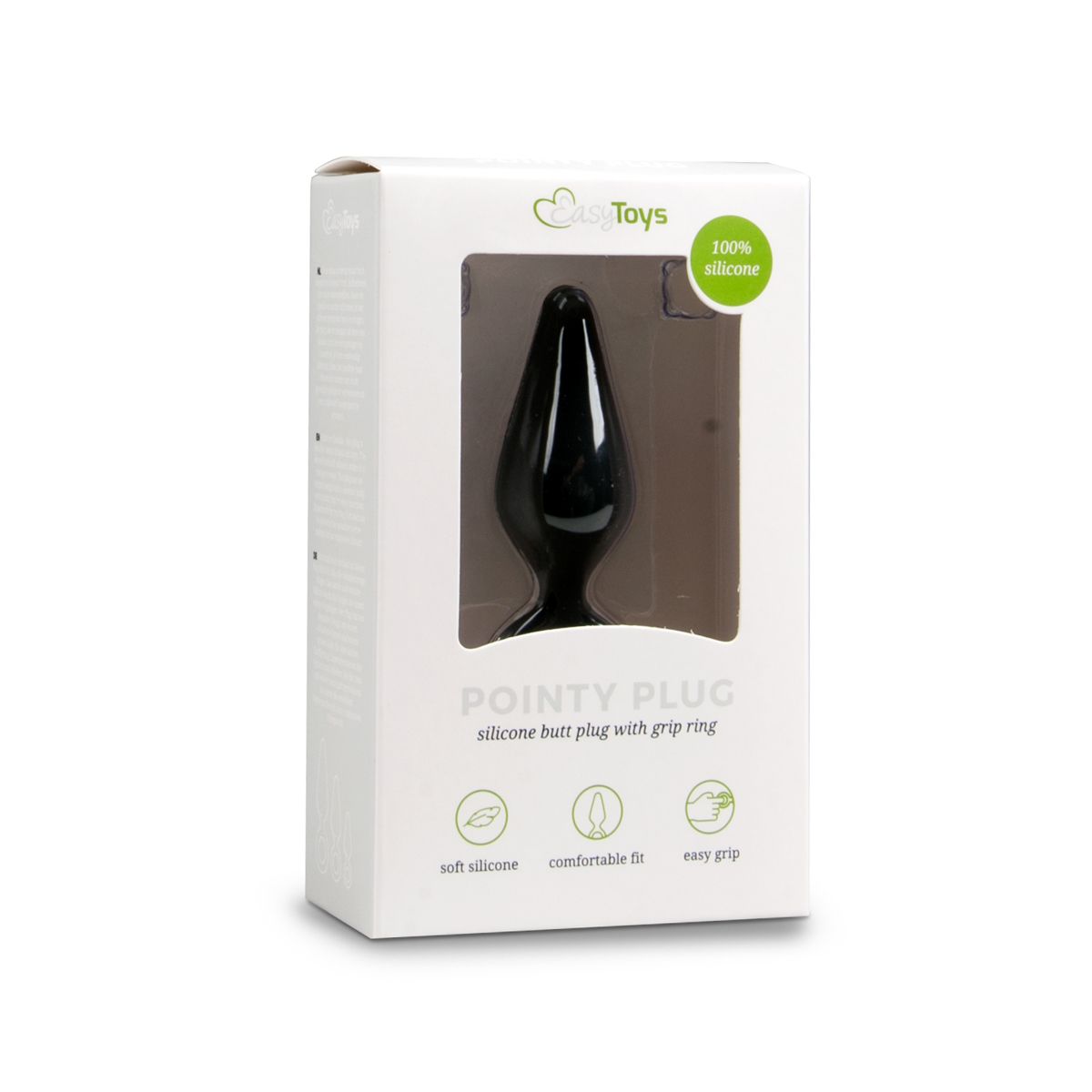Easytoys Anal Collection - Buttplug with Pull Ring Medium Zwart (1 stuk)