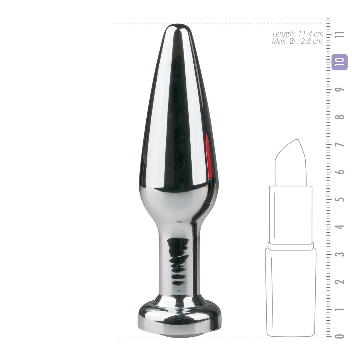 Easytoys Anal Collection - Metal Butt Plug with Clear Stone Medium Zilver (1 stuk) - image 3