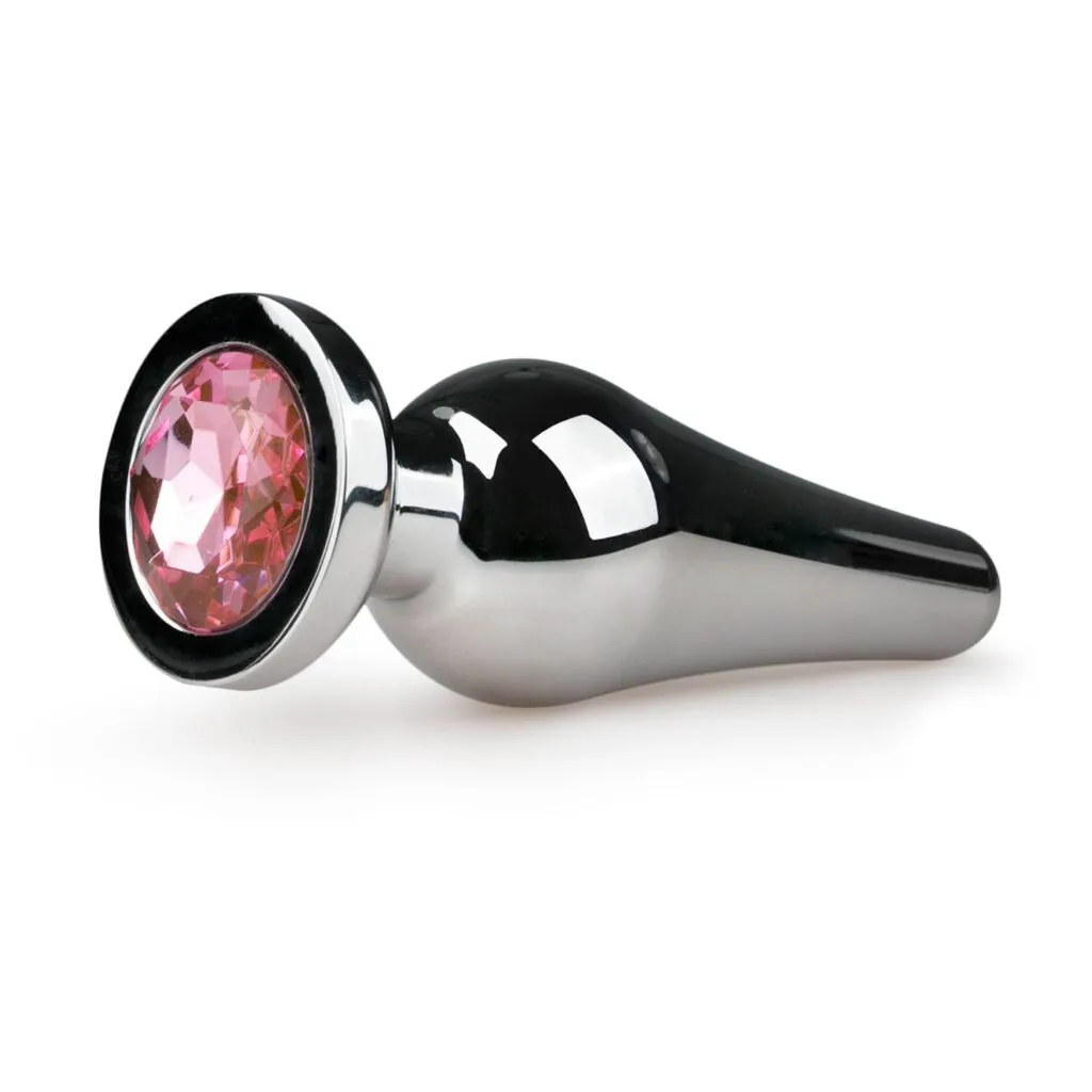 Easytoys Anal Collection - Pointy Metal Butt Plug with Pink Stone Roze (1 stuk)