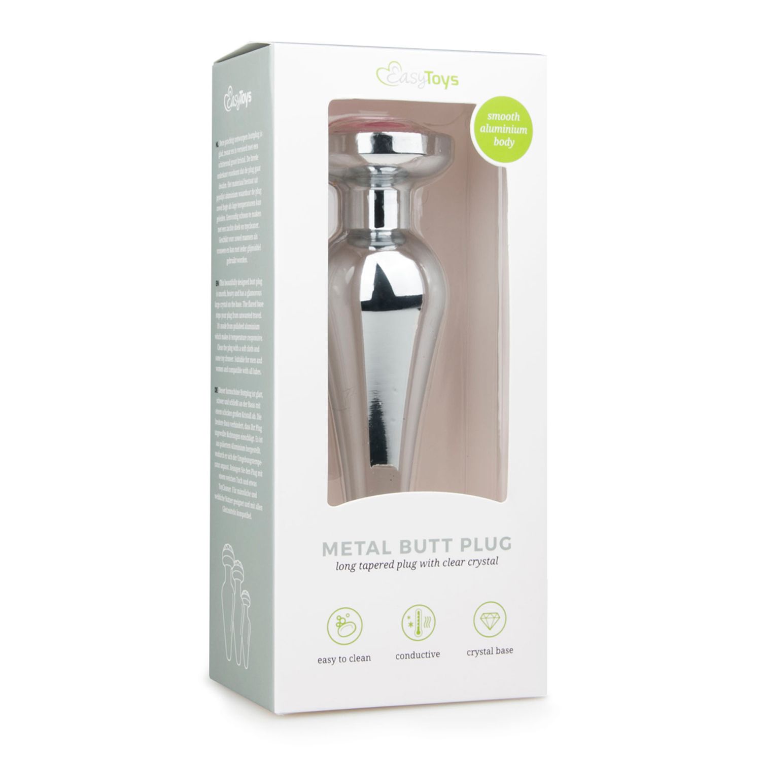 Easytoys Anal Collection - Pointy Metal Butt Plug with Pink Stone Roze (1 stuk)