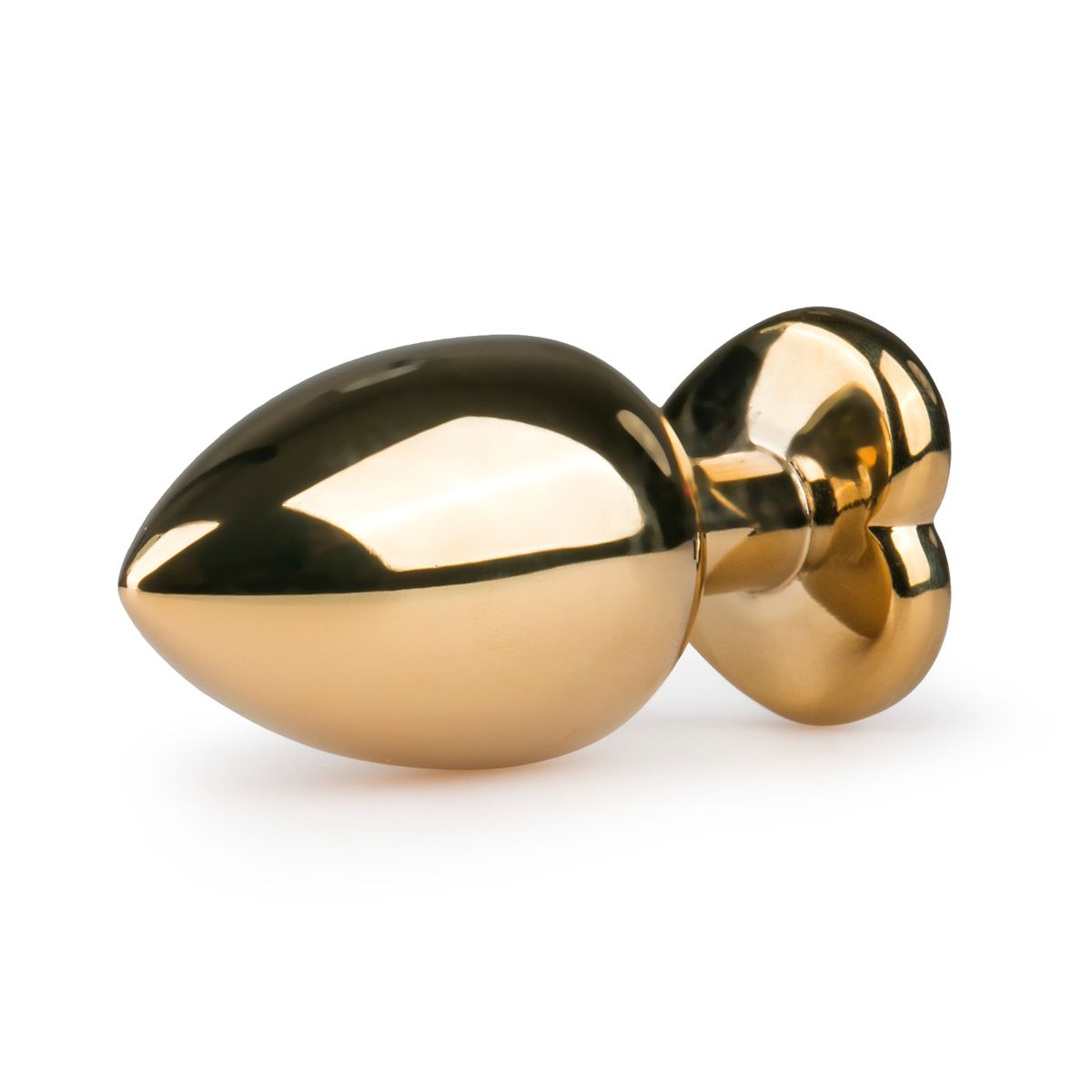 Easytoys Anal Collection - Metal Butt Plug with Pink Heart Stone Large Goud (1 stuk) - image 2
