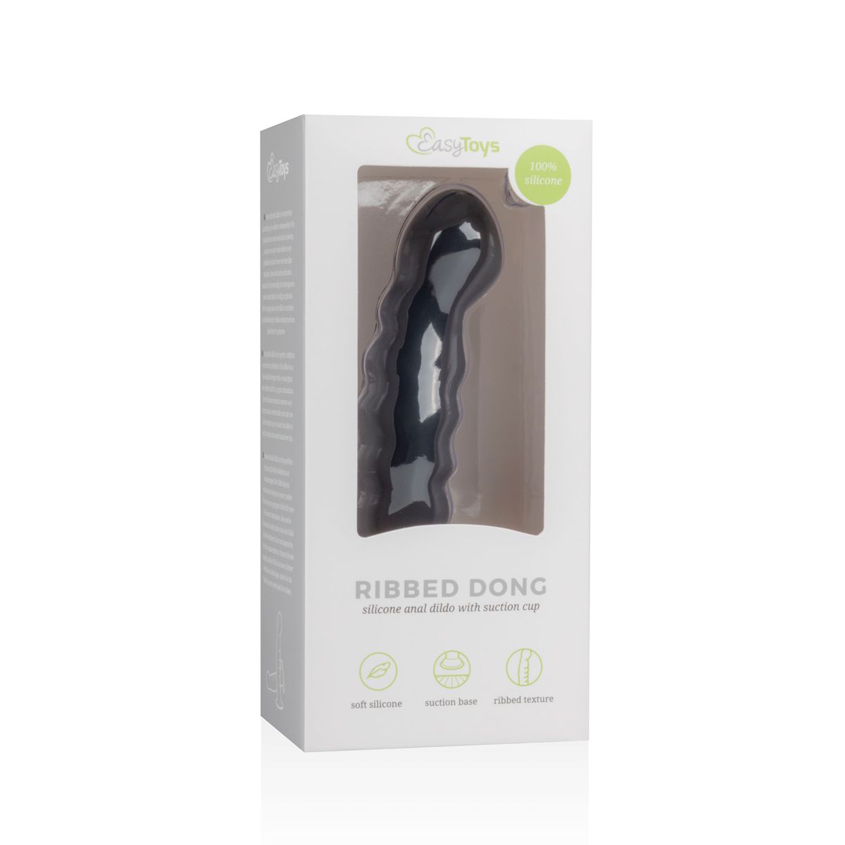 Easytoys Anal Collection - Ribbed Silicone Suction Cup Dildo Zwart (1 stuk) - image 4