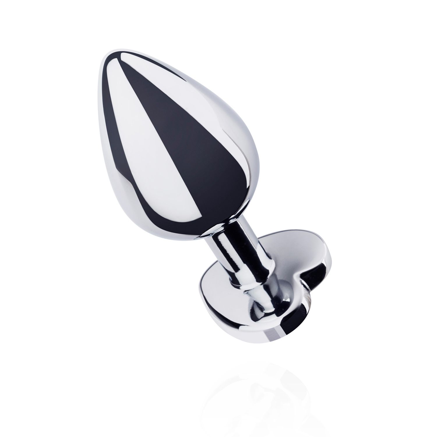 Easytoys Anal Collection - Metal Butt Plug with Pink Heart Stone Medium Zilver (1 stuk) - image 3