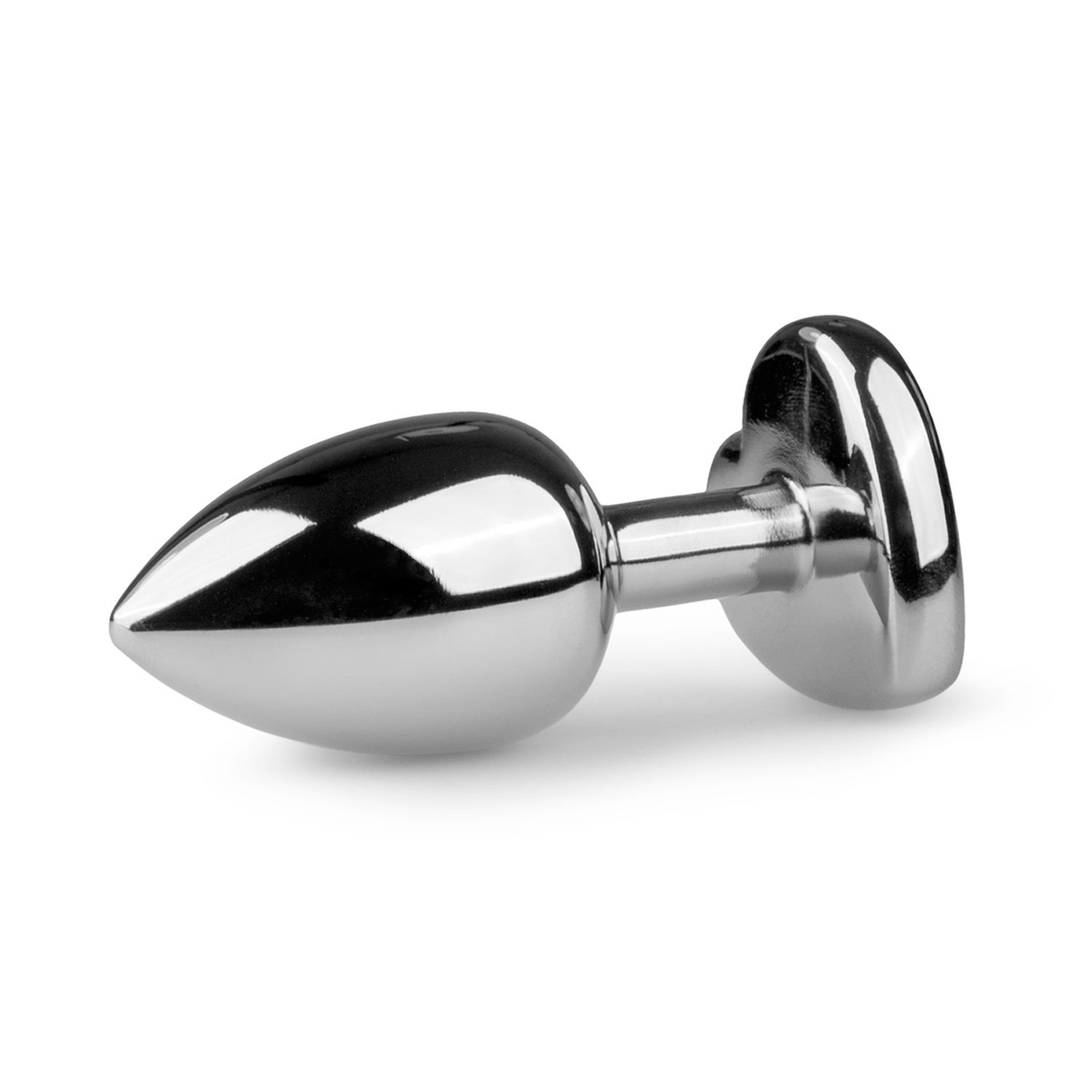 Easytoys Anal Collection - Metal Butt Plug with Pink Heart Stone Small Zilver (1 stuk) - image 2
