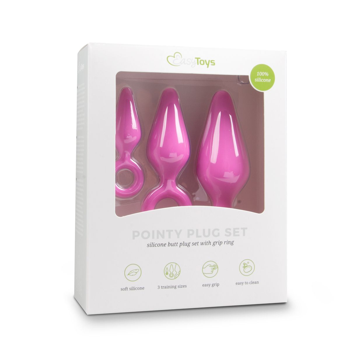 Easytoys Anal Collection - Buttplugs with Pull Ring Set Roze (3 stuks)