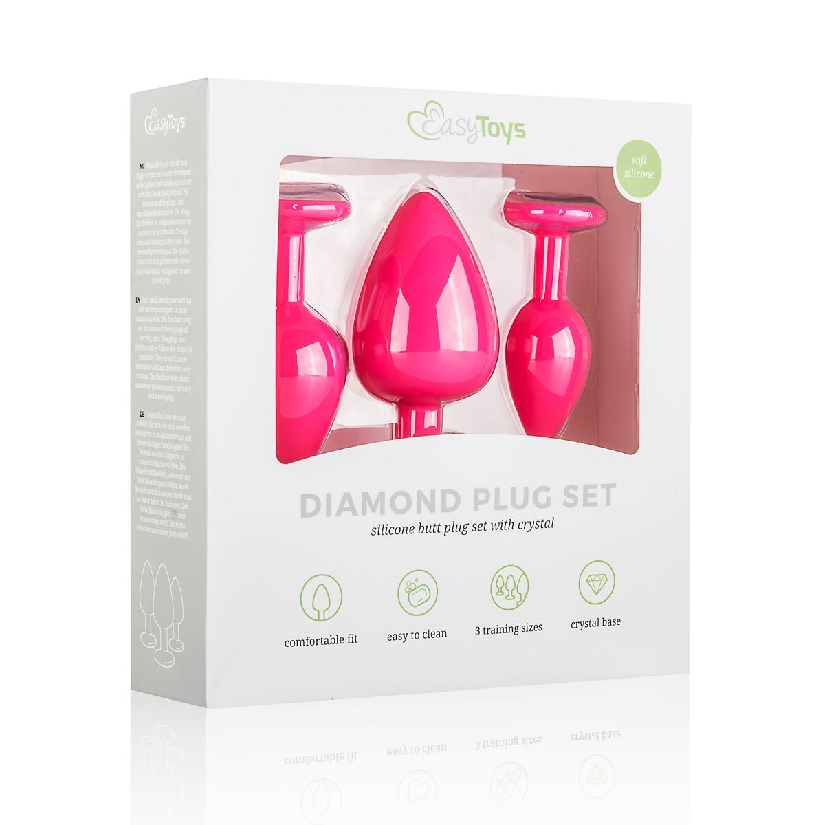 Easytoys Anal Collection - Silicone Buttplug Set with Diamond Roze (1 stuk) - image 5