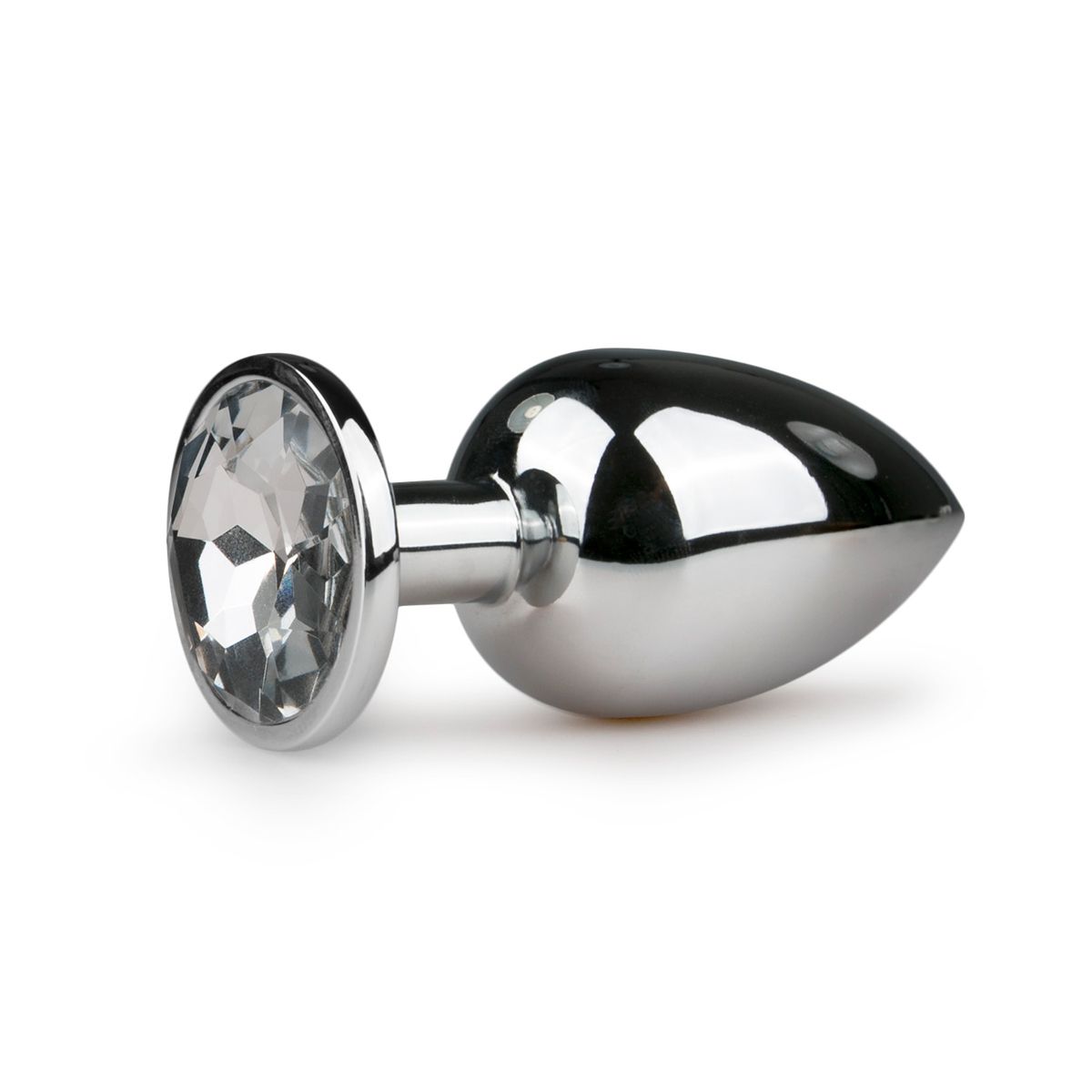 Easytoys Anal Collection - Metal Butt Plug with Pink Stone Large Zilver (1 stuk)