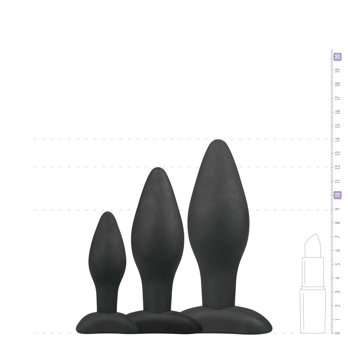 Easytoys Anal Collection - Silicone Buttplug Set Zwart (3 stuks) - image 4