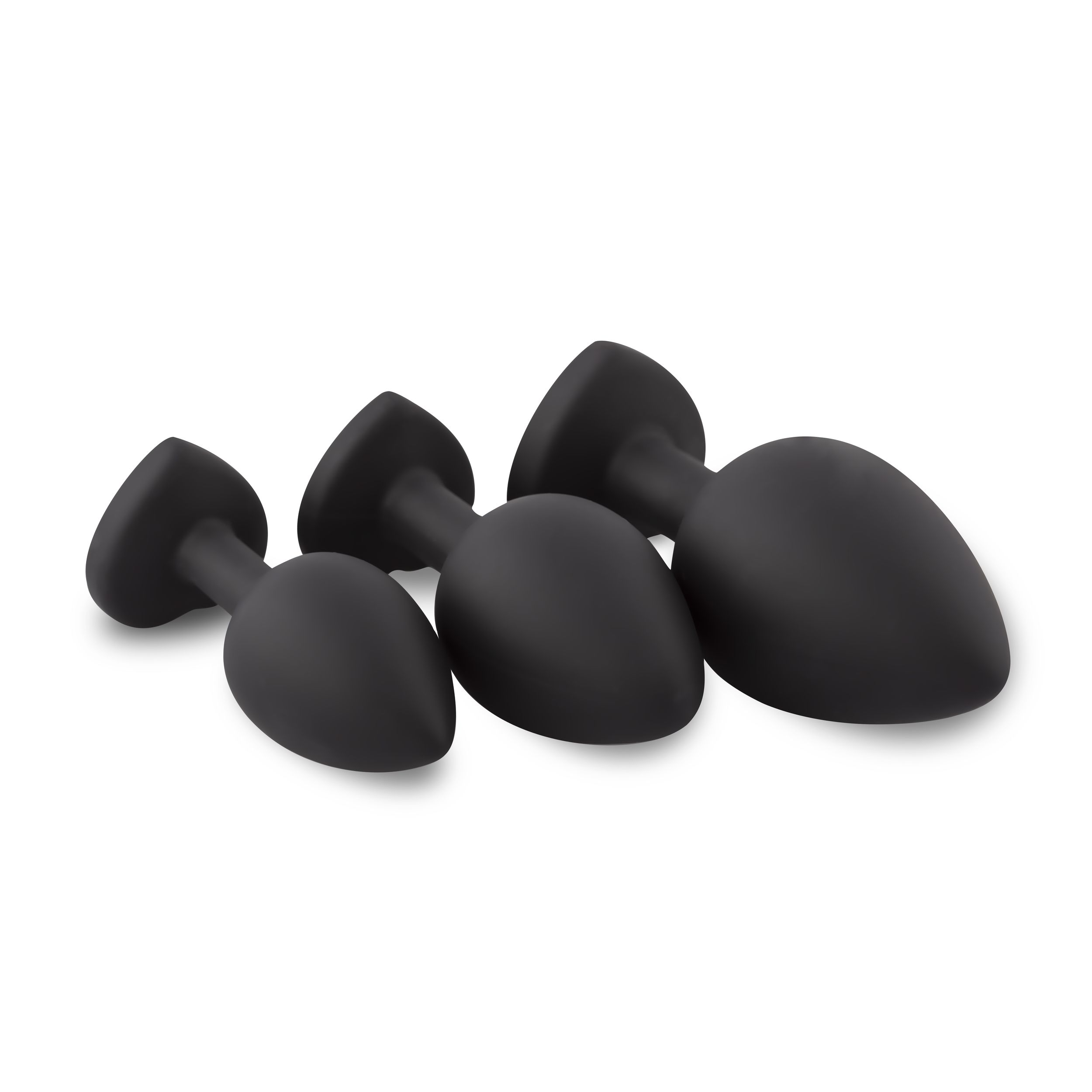 Easytoys Anal Collection - Silicone Buttplug Set with Heart Diamond Zwart (1 stuk) - image 2