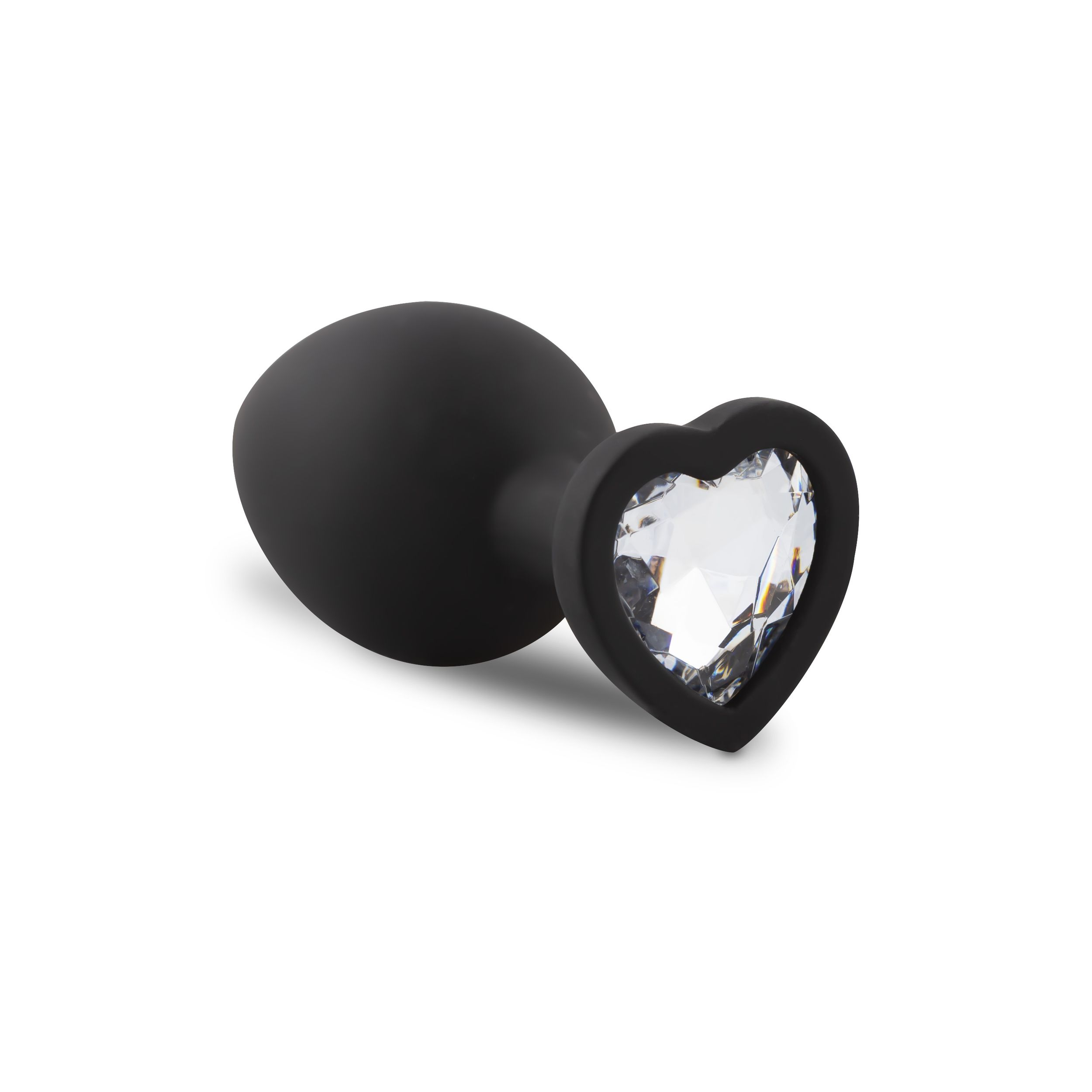 Easytoys Anal Collection - Silicone Buttplug Set with Heart Diamond Zwart (1 stuk) - image 3