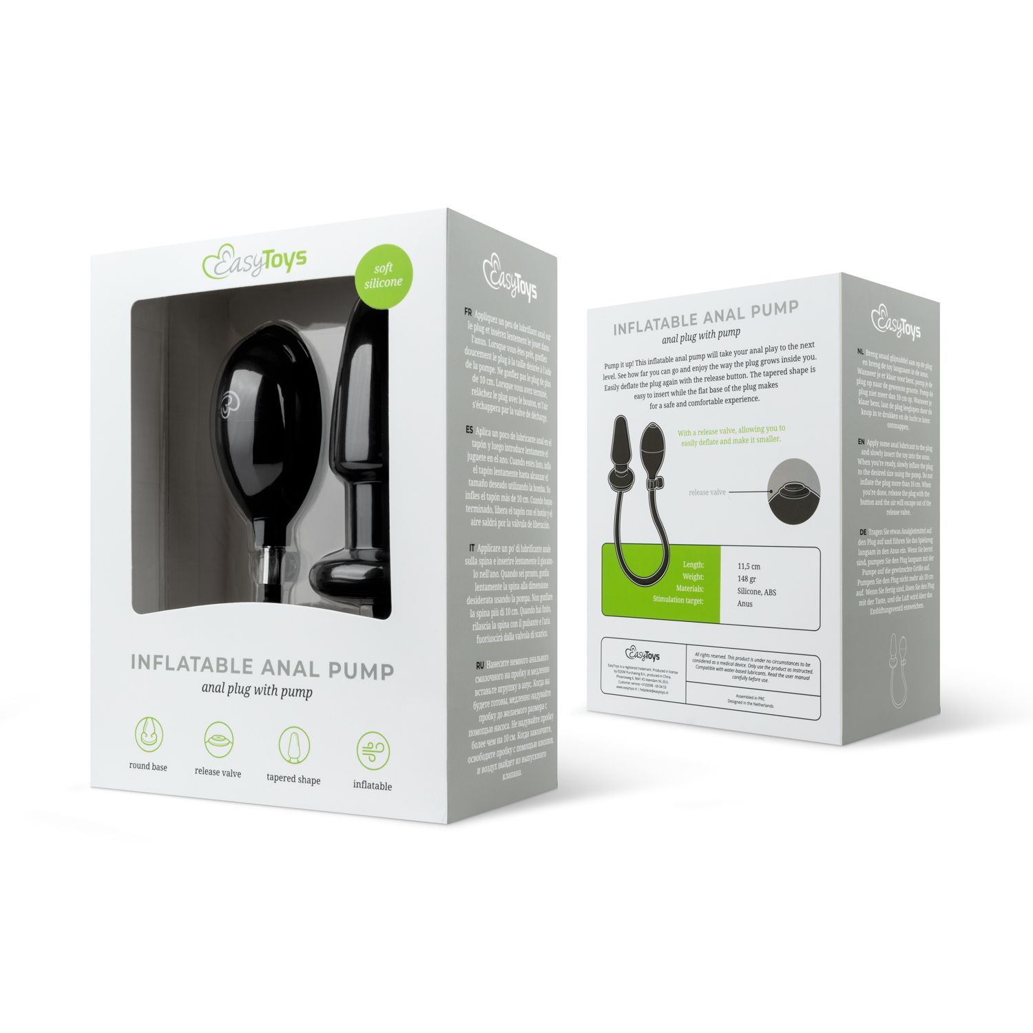 Easytoys Anal Collection - Inflatable Anal Pump Zwart (1 stuk)