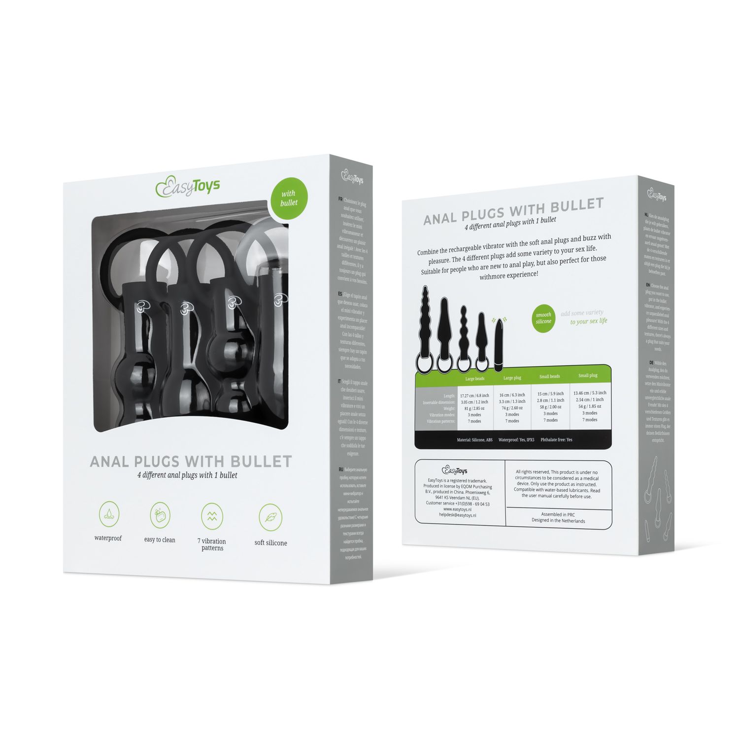 EasyToys - Anal Plugs with Bullet Zwart (1 stuk)